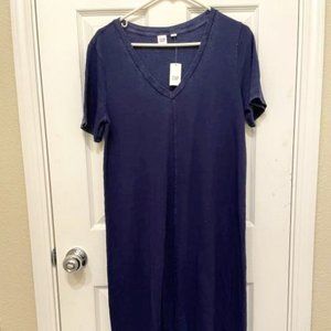 GAP Blue V Neck Short Sleeve Dress
